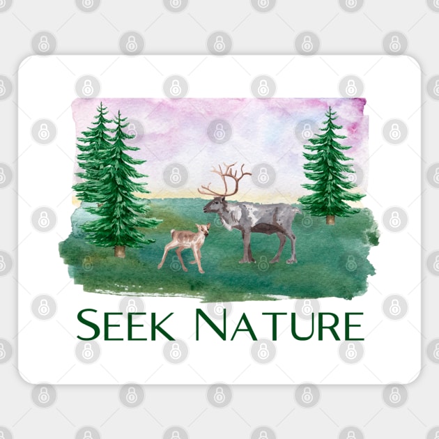 Hiking Gift Hiker Design Seek Nature Deer Elk AT shirt Magnet by InnerMagic